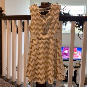 Ark & Co. Gold Sequin Chevron Dress